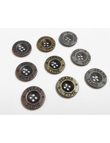Botón metal 4 agujeros para vaqueros (16mm)