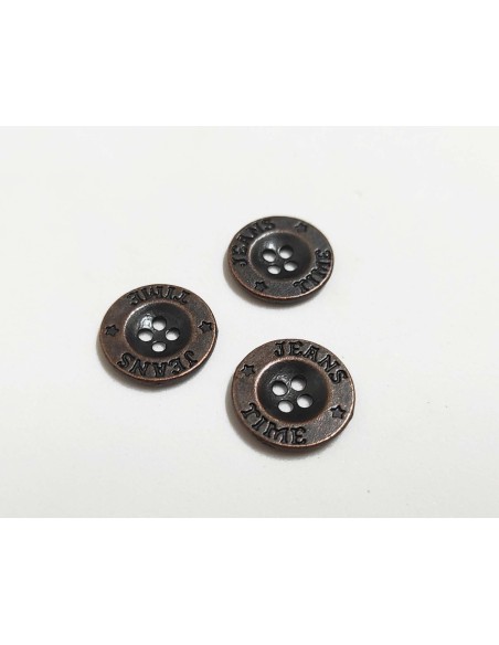 Botón metal 4 agujeros para vaqueros (11mm) - BRONCE ENVEJECIDO