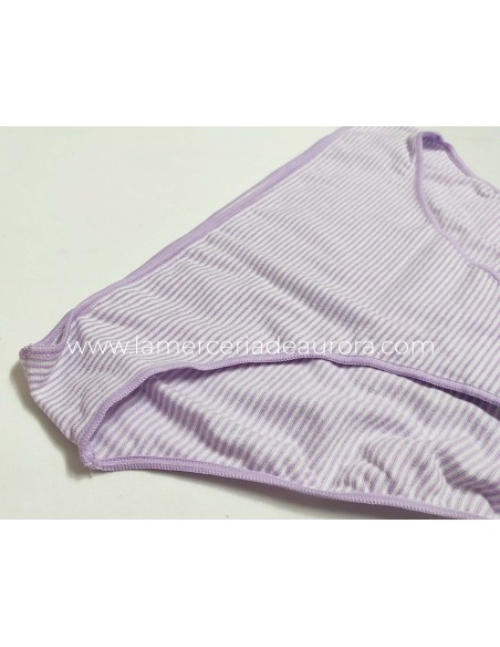 Naiara 620 - Rayas finas blancas y malva