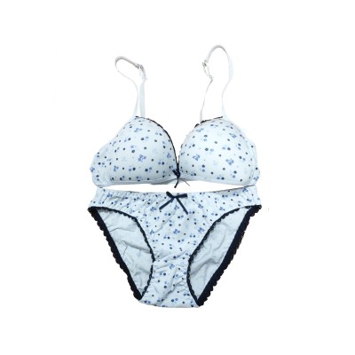 Conjunto juvenil algodón copa A Flores azules de Tersura