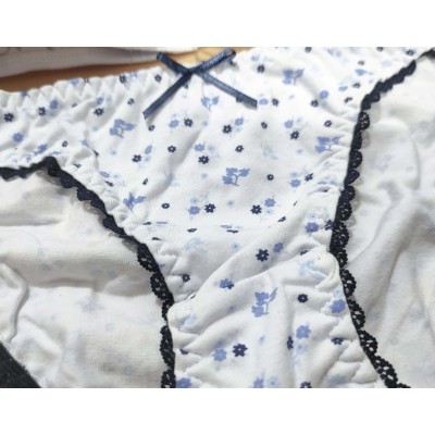 Conjunto juvenil algodón copa A Flores azules de Tersura 2