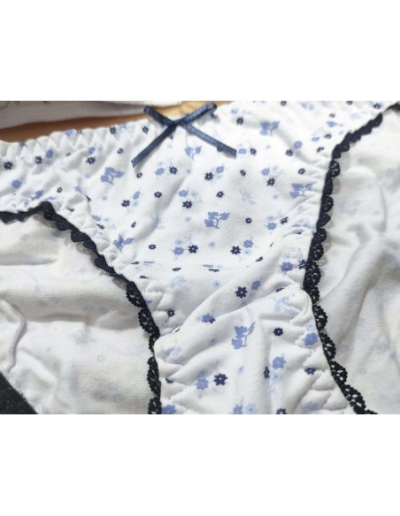 Conjunto juvenil algodón copa A Flores azules de Tersura