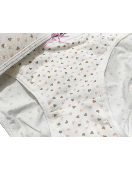 Conjunto juvenil algodón copa A Corazones de Tersura