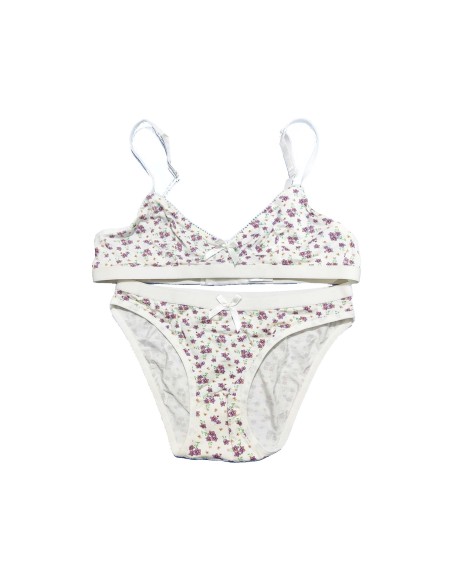Conjunto juvenil algodón Flores malva de Tersura
