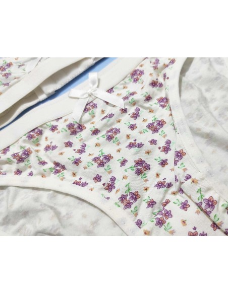 Conjunto juvenil algodón Flores malva de Tersura