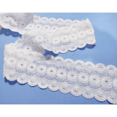 Entredós de batista bordada blanca (ancho 9 cms) Isabel 2