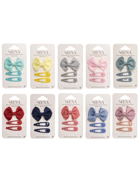 Pinza pico pato lazo mariposa + clips rana (2 uds) de Siena complementos - varios colores