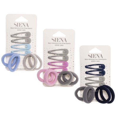 Clips rana + coleteros (4+4 uds) de Siena complementos