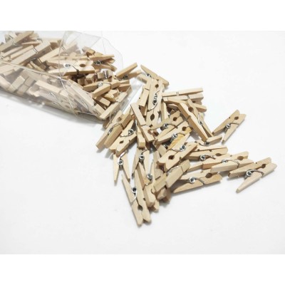 Mini pinzas madera natural (100 uds) de N.Marcos 2