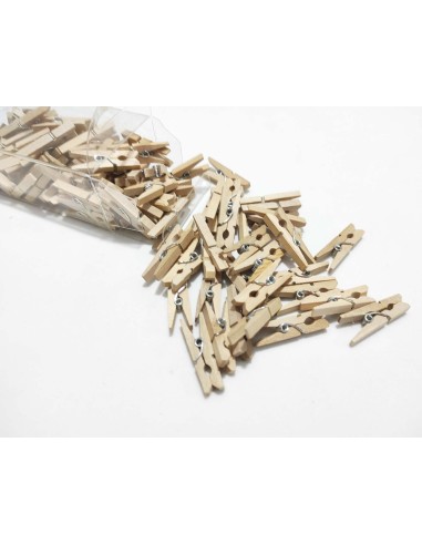 Mini pinzas madera natural (100 uds) de N.Marcos