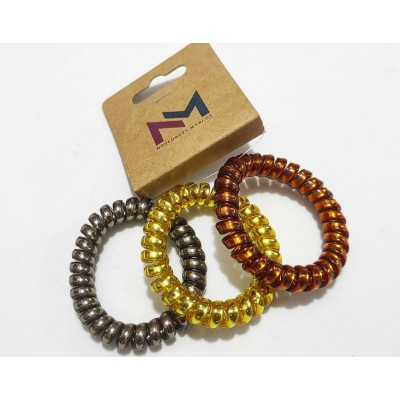 Coleteros espiral Surtido metalizado dorado (3 uds) de N.Marcos 2