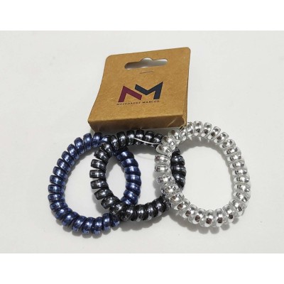 Coleteros espiral Surtido metalizado azul (3 uds) de... 2