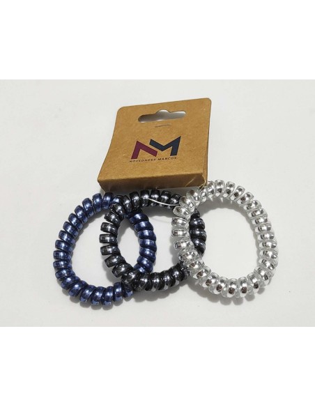 Coleteros espiral Surtido metalizado azul (3 uds) de N.Marcos