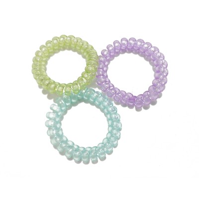 Coleteros espiral Malva, azul y verde translúcido (3 uds)...