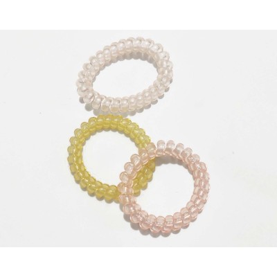 Coleteros espiral Amarillo, rosa y salmón translúcido (3...