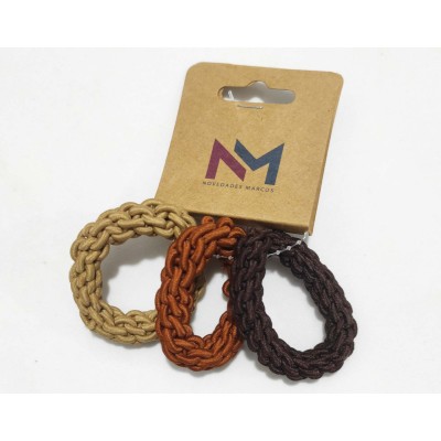 Coleteros Surtido marrones goma trenzada (3 uds) de N.Marcos 2