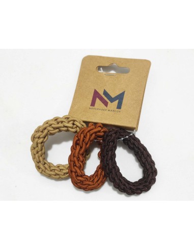 Coleteros Surtido marrones goma trenzada (3...