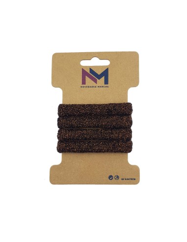 Coleteros poliamida Lurex marrón (4 uds) de...