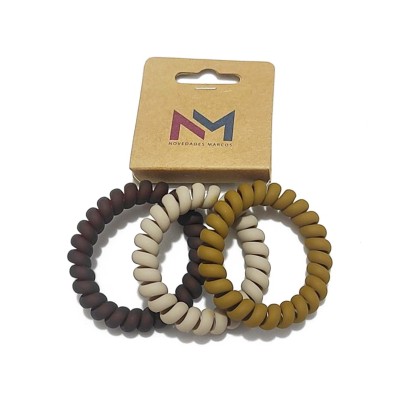 Coleteros espiral Nature mate - Crudo, marrón y verde (3...