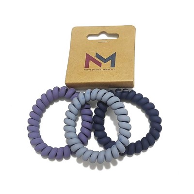 Coleteros espiral Nature mate - Azules y malva (3 uds) de...