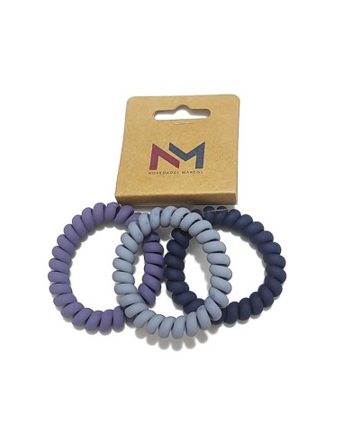 Coleteros espiral Nature mate - Azules y malva (3 uds) de N.Marcos