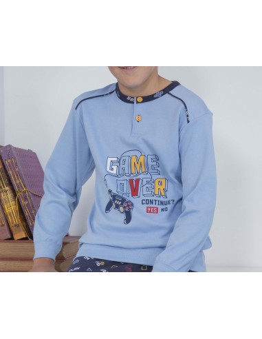 Pijama largo interlock juvenil Game over 3603...