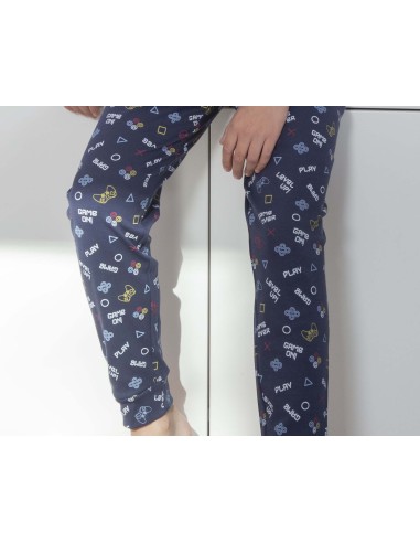 Pijama largo interlock juvenil Game over 3603...