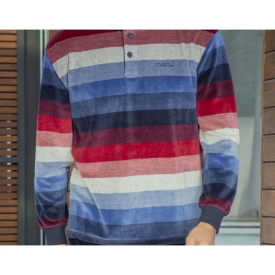 Pijama invierno hombre terciopelo Rayas 5604 de Muslher 2