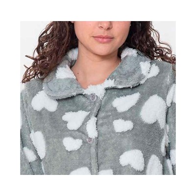 Bata corta coralina abotonada mujer Corazones de Kinanit - KN574 2