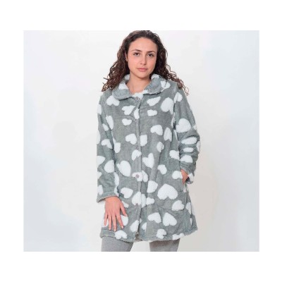 Bata corta coralina abotonada mujer Corazones de Kinanit - KN574