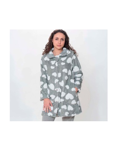 Bata corta coralina abotonada mujer Corazones de Kinanit - KN574