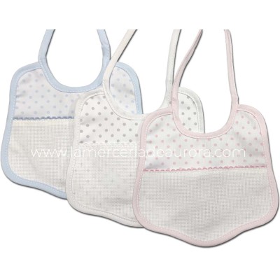 Babero lencero para bordar con forma y topos de Marbet -...