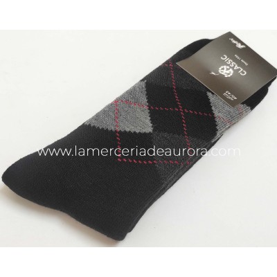 Calcetín caballero orlon sin costuras rizo Rombos 650 de... 2