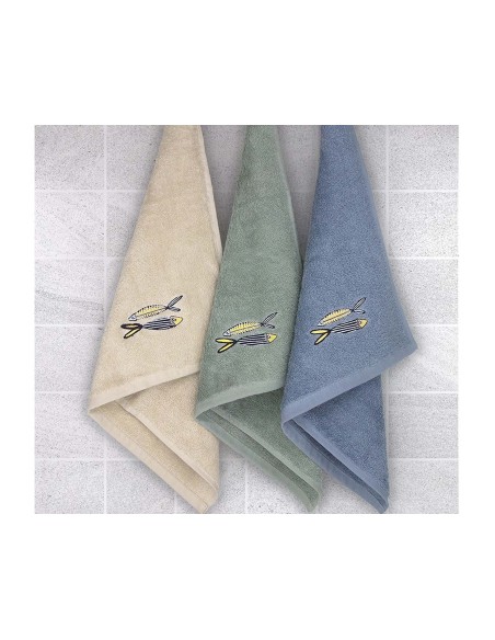 Paños de cocina rizo algodón bordado Peces de Barceló - varios colores