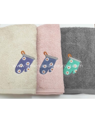 Paños de cocina rizo algodón bordado (pack 3...