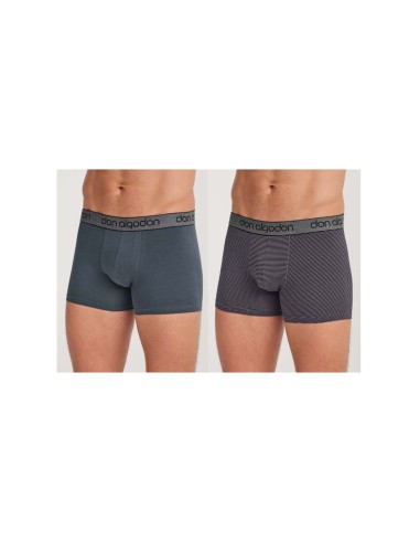 Bóxer hombre algodón liso y fantasía rayas (2 uds) PB33 de Don Algodón