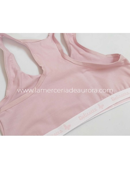 Top deportivo juvenil rosa nude K3502 de Delicatta by Calamaro