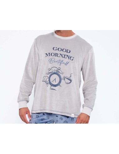Pijama largo hombre microvelour "Good Morning"...