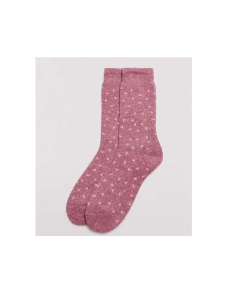 Calcetín mujer termal rizo angora y lana Triángulos 12220 de Ysabel Mora