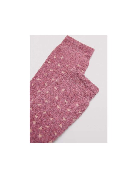 Calcetín mujer termal rizo angora y lana Triángulos 12220 de Ysabel Mora