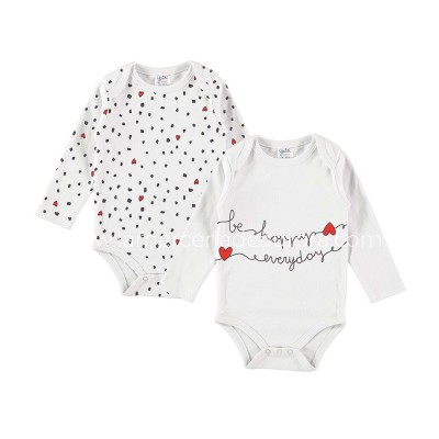 Body bebé manga larga Be happy everyday (2 uds) de Yatsi