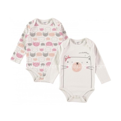 Body bebé manga larga Meoow (2 uds) de Yatsi