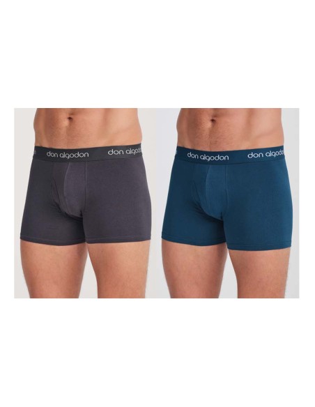 Pack 2 bóxer PB01 - GRIS OSCURO-AZUL VERDOSO