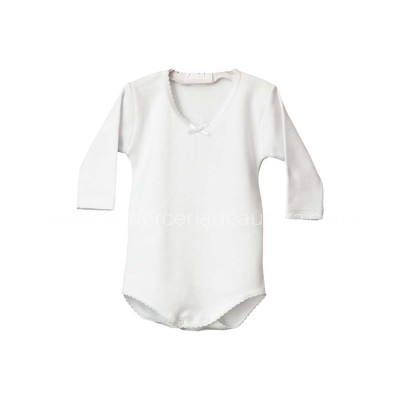 Body bebé manga larga cuello pico 01297 de Calamaro