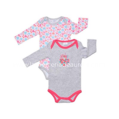 Body bebé manga larga niña Love (2 uds) de Yatsi