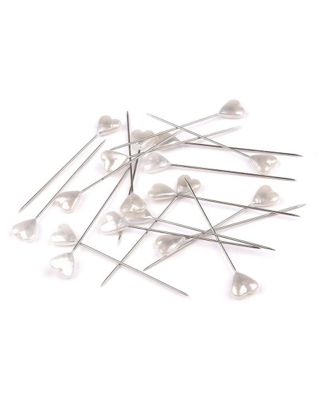 Alfileres Perla Corazón (12 uds) Marfil nacarado