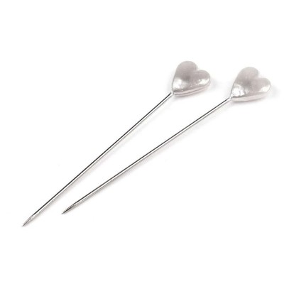 Alfileres Perla Corazón (12 uds) Marfil nacarado 2