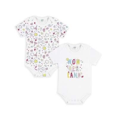 Body bebé manga corta Wonderland (2 uds) de Yatsi