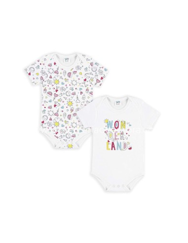 Body bebé manga corta Wonderland (2 uds) de Yatsi