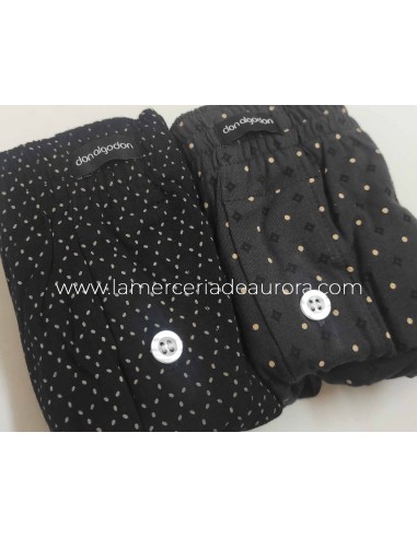 Bóxer hombre punto abierto abierto (2 uds) B0110 de Don Algodón - NEGRO - GRIS OSCURO